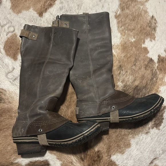 Sorel Tall Equestrian Riding Boots, shale gray waterproof, size 8.5 - Picture 2 of 7